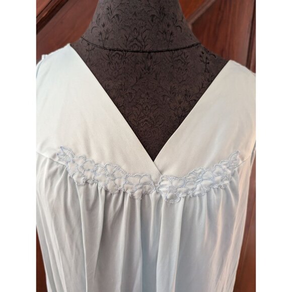 Vintage Vanity Fair Blue Nightgown & Robe Set With Lace Trim Womens Size Medium - Picture 4 of 6